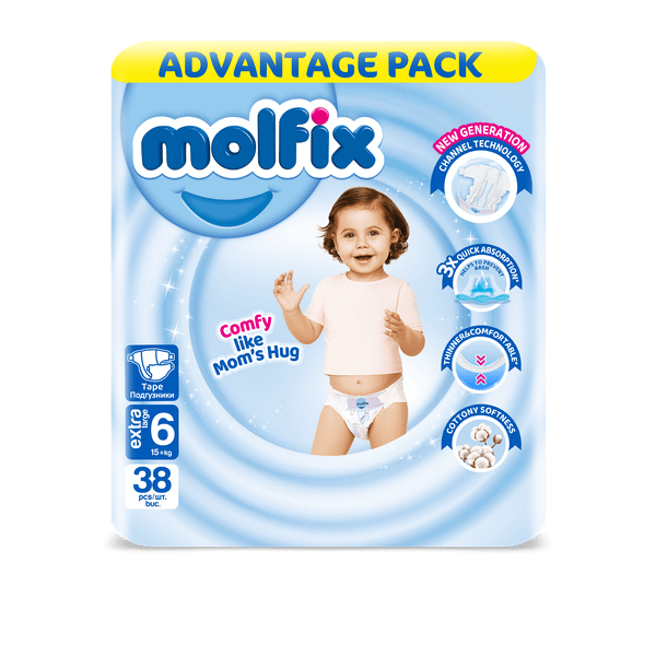 Molfix Бебешки пелени р-р 6 (15+ кг.) 36 бр.