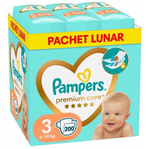 Pampers Бебешки пелени Premium Care S3 MSB (6-10 кг.) 200 бр.