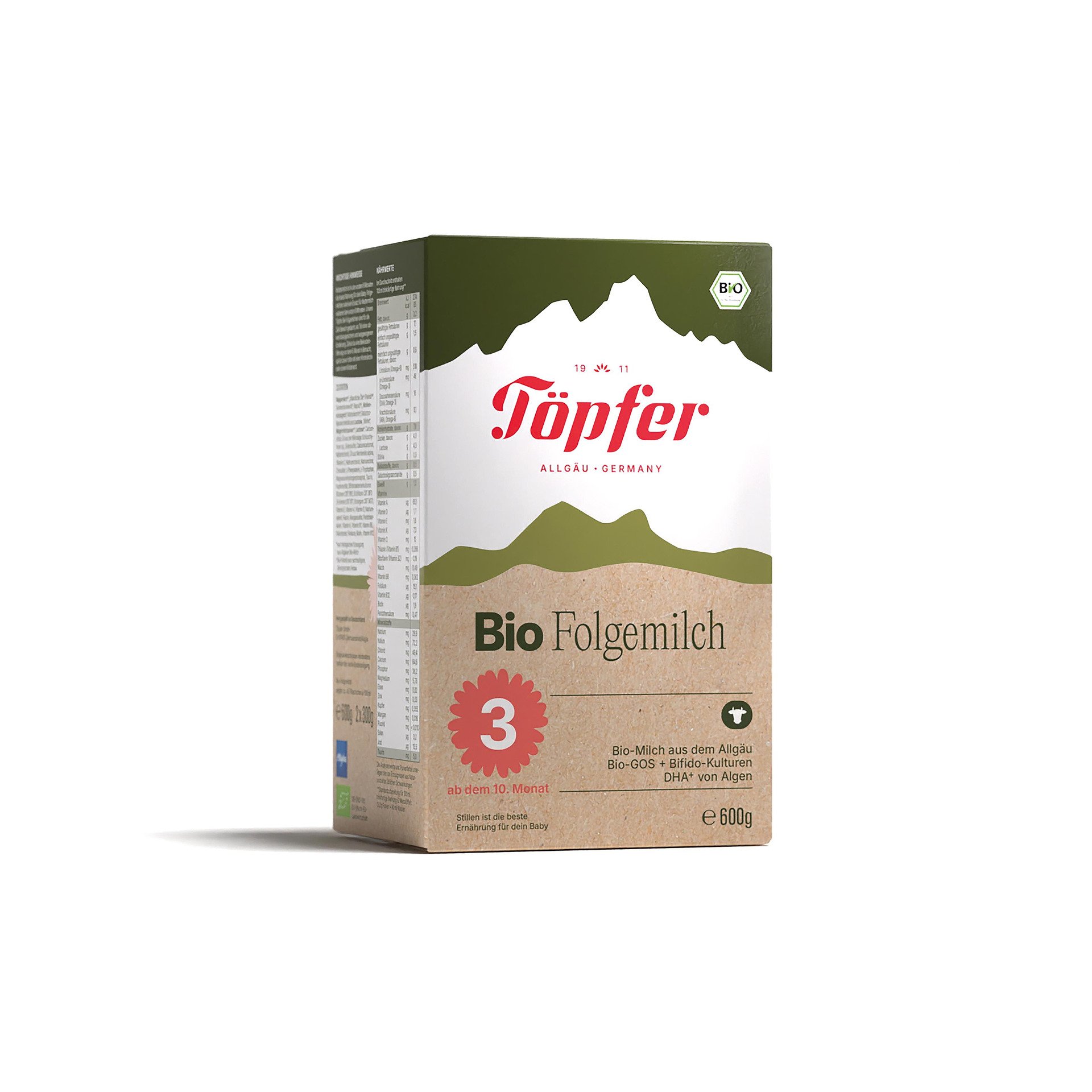 Topfer Bio Бебешко адаптирано мляко 3 10+ 600 г