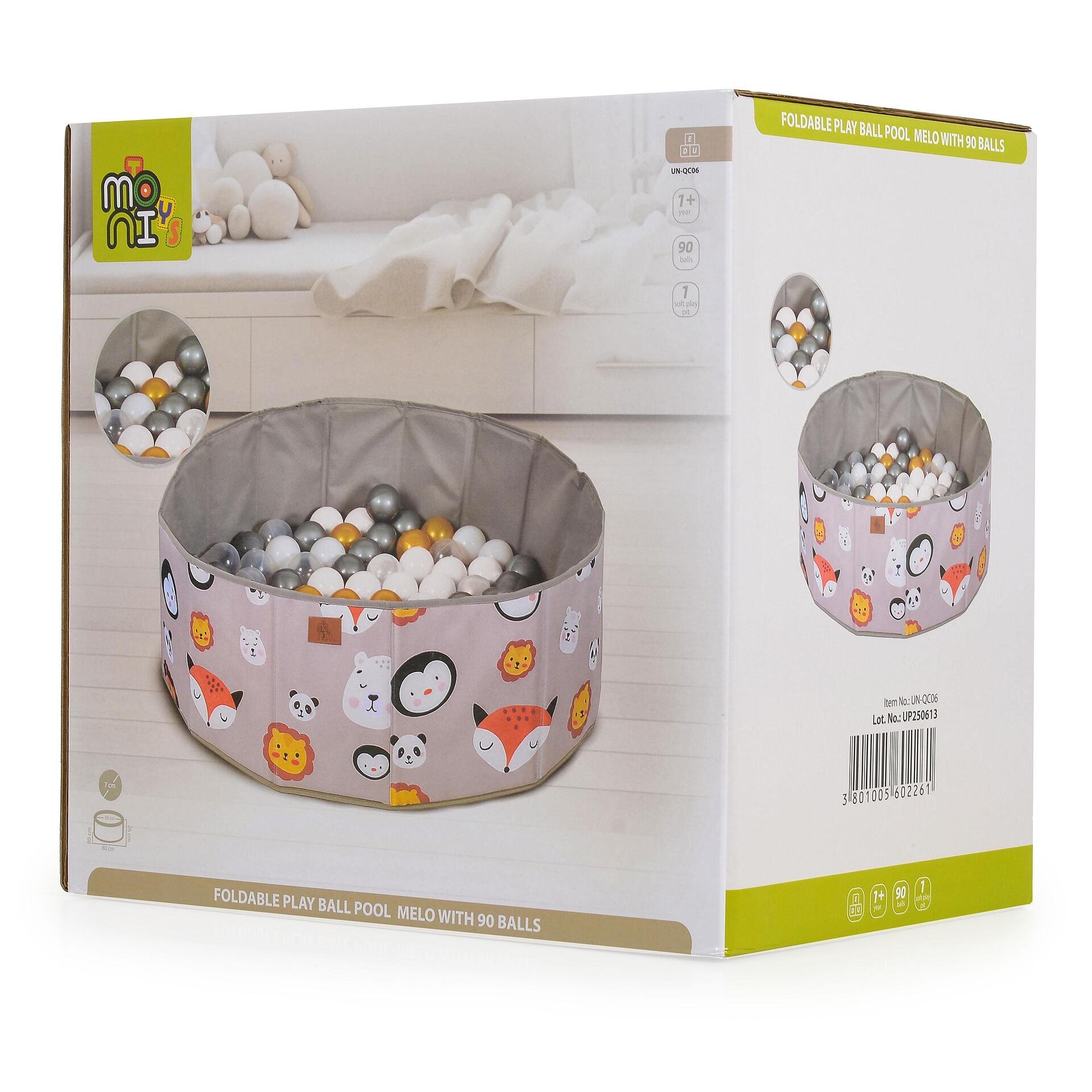 Moni Сгъваем басейн с 90бр. топки Melo animals 112540